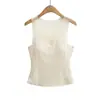 1478-Top sin mangas sexy ajustado estilo europeo y americano para mujer Moda nueva Primavera y Verano 2026 Chica Popular Top sin hombros
