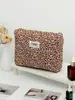 Berg Luggage Bolsa de Maquillaje Acolchada Estampado de Leopardo de Gran Capacidad Bolsa de Almacenamiento Floral Pequeña Bolsa de Almacenamiento Acolchada de Algodón Estilo Ins