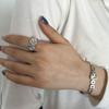 Anillo coreano exagerado y moderno de plata de ley s925 con textura de lava y volantes, diseño de nicho, ligero y lujoso, para hombres y mujeres.