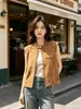 Colete de camurça sem mangas elegante e moderno estilo coreano para mulheres, novo colete feminino versátil de caimento justo para o outono de 2026