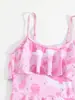 Nuevo Traje de Baño Infantil con Estampado de Pulpo Rosa de Dibujos Animados, Traje de Baño de una Pieza para Niños Talla Mediana y Grande, Traje de Baño Fresco para Niñas Pequeñas