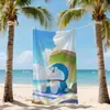 Toalha de Praia para Natação com Estampa Digital Transfronteiriça, Tamanho Grande, Super Absorvente, Não Desbota, Toalha de Banho com Proteção Solar de Microfibra