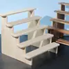 Estante de Exhibición de Madera Maciza Pura Estante de Almacenamiento de Escritorio Moderno Hecho a Mano Especial Caja Sorpresa Muñeca Planta Verde Suculenta Estante Escalera