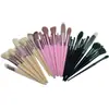 Set de 13 Brochas de Maquillaje, Incluyendo Pincel para Sombras de Ojos, Pincel para Labios, Brocha para Polvos Sueltos, Brocha para Base de Maquillaje, Pincel Corrector, Herramientas de Belleza para Fijar el Maquillaje