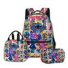 Producto Nuevo Transfronterizo 3D: Set de Tres Piezas para Estudiante con Estampado de Dibujos Animados: Mochila, Lonchera y Estuche - Más Elegante Que Nunca
