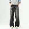 Jeans rectos estilo americano para hombre, pantalones de otoño e invierno, marca de moda unisex de alta calle, corte holgado, talla grande