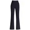 Pantalones de seda acampanados para mujer petite, nuevo estilo invierno 2026, pantalones gruesos de algodón para exterior, de cintura alta, adelgazantes, cálidos y casuales
