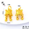 Colgante de Campana Duradero y que No se Desvanece que Atrae Riqueza y Buena Fortuna, Colgante Pequeño Chapado en Oro con Cabeza de Tigre y Lazo, Accesorios Chapados en Oro para DIY