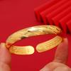 Pulsera de oro falso chapada en oro 999, efecto lluvia de meteoros esmerilado, no se decolora, pulsera de joyería para mujer