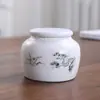 Miniatura Cerámica Pequeño Recipiente para Té Portátil Sellado Tarro de Almacenamiento para Polvo de Incienso y Ungüento, Caja de Empaque Vacía para Té Verde, Universal