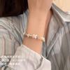 Pulseira feminina de desenho animado, artística, elegante, cremosa, cor de doce, fofa, namorada, miçangas, elástica, joia da moda