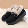 Zapatos de Algodón de Suela Gruesa del Viejo Pekín para Mujer Estilo Nuevo 2026 Invierno Más Terciopelo Cálidos Zapatos de Madre Mocasines sin Cordones Zapatos Peludos