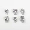 Joyería de Arte para Uñas con Diamantes de Zirconia Blanca Explosiva en Pila Decoración para Uñas Cuadradas Gruesas de Corazón con Diamantes Completos Hecha a Mano de Gama Alta