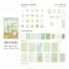 Pacote de Materiais Estéticos: Série Carteiro Floral, Material Artístico Vintage para Decoração de Diário DIY, 100 Folhas, 4 Designs