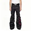 Comercio exterior vaqueros acampanados retro americanos personalizados de mezclilla cruda para hombre, elegantes y geniales, pantalones holgados de pierna recta, modernos