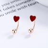 Pendientes de hilo de epoxy redondos geométricos de trébol para mujer, plata de ley 925, nicho, amor, hebilla de giro negra, joyería de tornillo