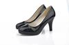 Zapatos de tacón de aguja altos profesionales para primavera y otoño, zapatos de vestir de charol, boca poco profunda, punta redonda, 8 cm, zapatos para mujer, zapatos rojos para el trabajo, zapatos de boda
