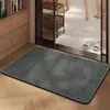 Tapete de Chão Tecido de Linho Cor Sólida Estilo Japonês Retrô, Carpete Simples Tecido Liso para Hall de Entrada, Tapete de Cozinha Antiderrapante