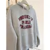 Moletom com Capuz Cinza Americano para Primavera e Outono, Tops Pequenos para Mulheres, Novo Outono e Inverno 2025, Forrado com Fleece e Espessado