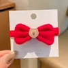 Diadema de terciopelo color vino tinto con lazo de Año Nuevo, banda elástica para el pelo, accesorios para el pelo populares y festivos para la parte trasera de la cabeza