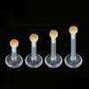 Nuevos Pendientes de Uña para Labios de Acrílico UV Invisible Color Carne, Clavos para Lengua de Silicona Transparente, Joyería para Perforación de Oreja Anti-Bloqueo
