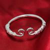 Pulsera de Pareja Plata S999 Símbolo de Amor Maldición para Hombre Retro Abertura para Mujer Oro Garrote Pulsera de Plata Regalo