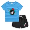 Camiseta de cuello redondo para niños, pantalones cortos, camiseta informal coreana, conjunto de camiseta interior absorbente de sudor, de caramelo, de verano 2023