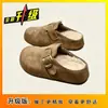 Meias Chinelo Slip-On Bico Reforçado para Pessoas Preguiçosas 2025 Outono e Inverno Nova Moda Versátil com Solado Grosso para Mulheres Usarem Fora