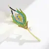 Broche de Pluma Retro Creativo, Corsage de Perlas de Pedrería de Alta Gama, Accesorio de Pin de Lujo a la Moda para Abrigo, Joyería para Mujer