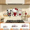 [Venta al por mayor de fábrica] Pegatina de Pared Autoadhesiva a Prueba de Aceite e Impermeable para Estufa, Dibujos Animados Creativos, Pegatina Estática Resistente a Altas Temperaturas