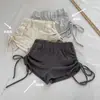 Pantalones Deportivos Casuales de Mezcla de Algodón Estilo Nuevo 2026 para Mujer, Shorts de Verano Calientes, Shorts de Cintura Alta con Cordón, Pantalones Anchos Holgados Venta al por Mayor