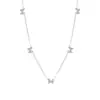 Colar Borboleta Múltipla com Diamantes Cintilantes para Mulheres, Design de Nicho de Luxo Leve, Estilo Fashionable Ins, Doce, Corrente de Clavícula Pequena e Requintada