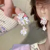 Brincos de pétalas em pintura a óleo degradê estilo férias na praia, frescos e doces, luxo leve, nicho, brincos de alta qualidade
