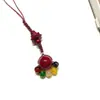 Cadena para Teléfono Móvil Lanyard de Garra de Gatito de Ágata Roja Natural Cinnabar Tejido a Mano Llavero Lindo Colgante Venta Caliente Al por Mayor