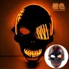 Máscara de Pirata Tuerto Cicatrizado Transfronterizo con Sangre Horror Luz Fría Máscara de Halloween Máscara Luminosa Led