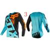 Traje de Descenso FOX Camiseta Traje de Ciclismo de Montaña Traje de Carreras de Motocross Verano Manga Larga Top para Hombre