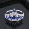 Anillos de Moda Multicolor para Mujer Transfronterizos, Anillos de Corona de Gota de Agua para el Amor, Anillos para Mujer Directamente del Fabricante