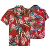 Camisa de impresión digital 3D transfronteriza europea y americana para hombre, nueva moda hawaiana de moda, solapa, manga corta, top