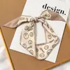 Pañuelo pequeño de seda de doble cara, raya pequeña, para mujer, primavera y otoño, para combinar con camisa, pañuelo versátil, cinta para el pelo, lazo para bolso, cinta de bufanda