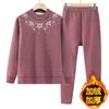 Traje de dos piezas de ropa interior térmica de terciopelo para otoño e invierno de personas mayores, suéter grueso de punto para madre, ropa vieja de abuela