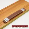 Alça de Couro Marrom Puxador de Porta de Armário Puxador de Gaveta Ferragens para Móveis Guarda-roupa Furo Único Furo Duplo Espaçamento de Furos 160 Venda por Atacado