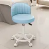Taburete giratorio de altura ajustable con ruedas, taburete redondo con respaldo, silla de maquillaje, taburete de peluquería, taburete de tocador, tocador