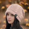 Chapéu de Lã Quente Outono/Inverno para Circunferência Craniana Grande de Mulheres, Estilo Coreano, Moderno, Versátil, Proteção de Orelhas, Gorro Slouchy Solto