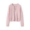 ¡Solo quiero tenerlo! Suéter 100% cachemira pura para mujer, tejido de punto con cuello en V, camisa base versátil de color liso, nuevo suéter de invierno
