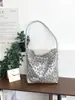 Elegante Bolso de Hombro con Estampado de Leopardo Plateado, Bolso de Lona Versátil de Nicho de Alta Gama, Bolso Cruzado de Alta Gama para el Trabajo, Estilo de Lujo Ligero