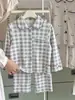 8278 Pijama Cardigan Infantil Manga Longa Calça Longa 26 Outono Novo Meninos Gola Roupa de Casa Lã Costela Fleece Quente