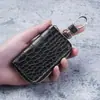 Nuevo Estilo para Hombre Bolso para Llave de Coche con Patrón de Cocodrilo Estilo Europeo y Americano Llavero con Cremallera de Negocios Bolso para Llaves Colgante de Cintura para Hombre