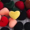 Novo Coração Acrílico Flocado Furo Reto Contas Soltas DIY Corrente para Celular Chaveiro Corrente para Bolsa Acessórios de Joia
