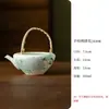 Juego de Té Verde con Flor de Hortensia Azul Pintada a Mano, Tetera, Tazón con Tapa, Juego de Té Cerámico Estilo Fresco Kung Fu, Taza de Servicio, Taza de Degustación
