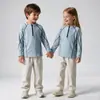 Moletom Acolchoado de Lã Quente com Meio Zíper Infantil Outono/Inverno Novo Estilo Cor Sólida Costurado Gola Redonda Top para Meninos e Meninas